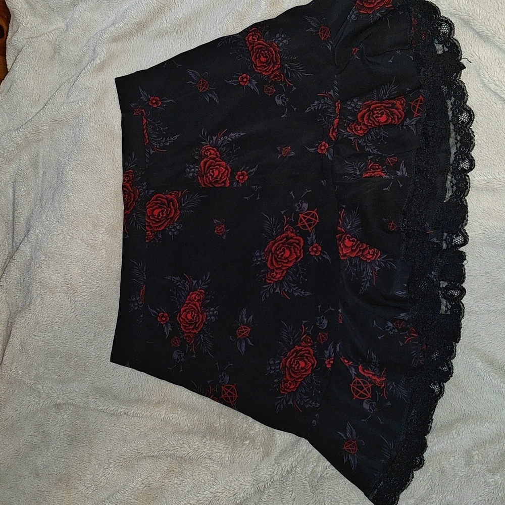 Killstar Skull Rose Skirt